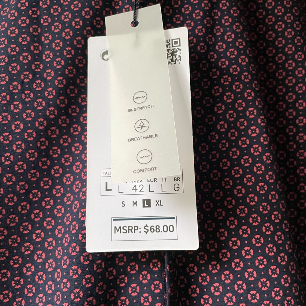 Men’s Navy & Red Button Down Dress Shirt - Picture 3 of 5
